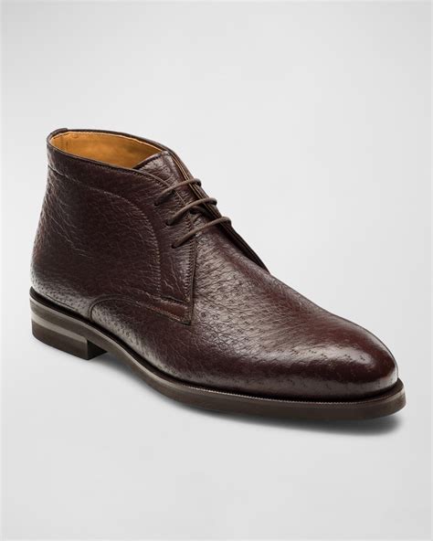 Magnanni Men's Tacna Peccary Leather Chukka Boots | Neiman Marcus