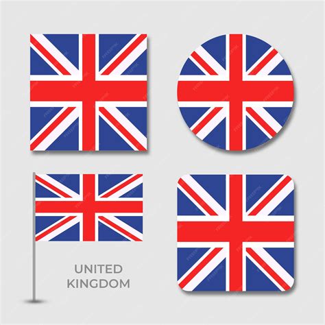 United kingdom flags set design template psd file | Premium PSD