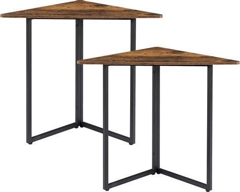 Amazon.com: VECELO Corner Shelf, End Side Tables, Triangle Shelves with ...
