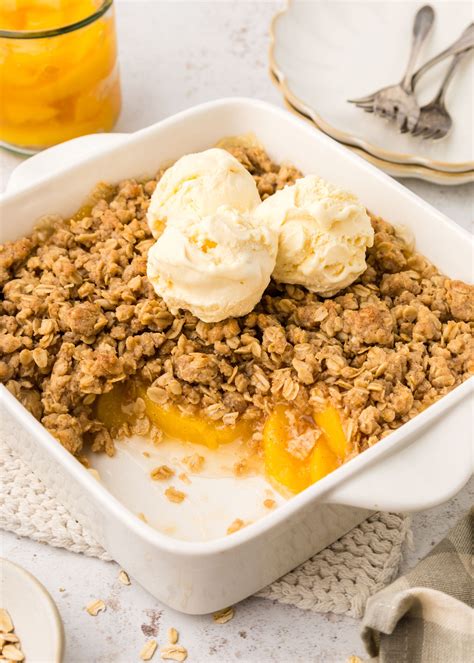 Peach Crisp with Canned Peaches - Fab Everyday