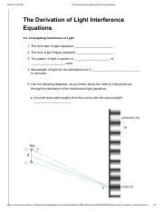 The Derivation of Light Interference Equations: Understanding | Course Hero