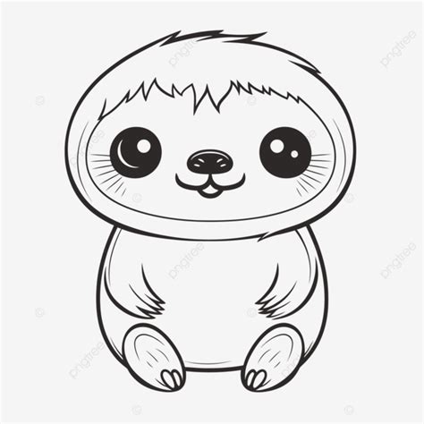 Cute Sloth Coloring Pages Free Coloring Outline Sketch Drawing Vector ...