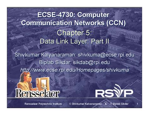 DLL - computer layered architecture Datalink layer - ECSE-4730 ...