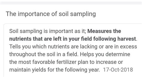 What are the 10 importance of soil sampling and meaning - Brainly.in
