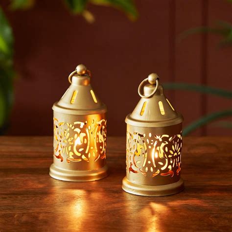 Buy Raga Set of 2 Metal Hanging Lanterns from Corsica by Home Centre at ...