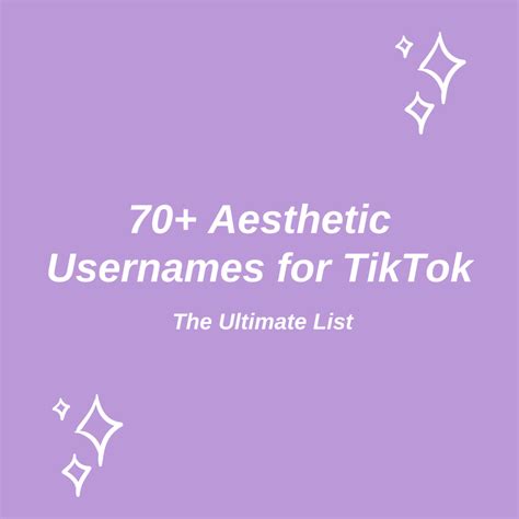 Aesthetic Names For Tiktok