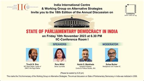 State of Parliamentary Democracy in India | India International Centre
