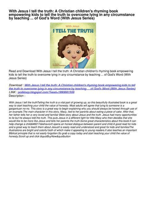 PDF With Jesus I tell the truth: A Christian children's rhyming book ...