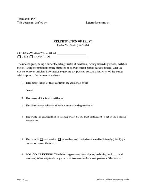 Sample Certificate Of Trust - udlvirtual.esad.edu.br