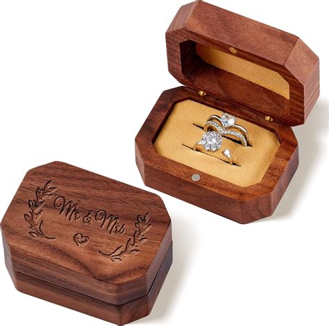 Hileyu Custom Wooden Wedding Ring Box,Wooden Engagement Proposal Ring ...