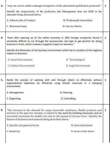 CBSE Class 12 Business Studies sample paper 2020: Check marking scheme ...