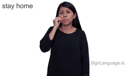 stay home in ASL - Example # 1 - American Sign Language