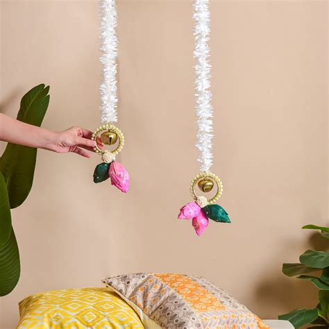 Home Décor - Floral Embellished Wall Hanging Set of 2 For Living Room ...