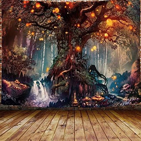 HASTHIP Tree of Life Tapestry, Magical Forest Tapestry Polyester ...