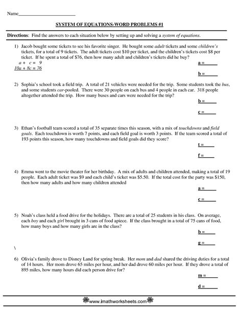 Image result for System of Equation Word Problem Tutorial