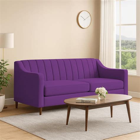 Mobius 3 Seater Sofa Set for Living Room (Purple Colour Sofa) Premium