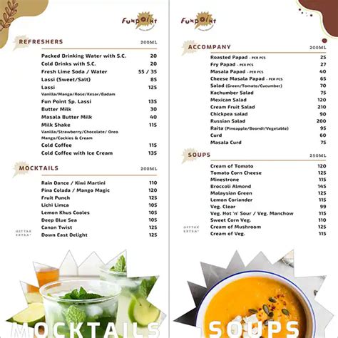 Menu at Fun Point, Ahmedabad, Tapovan Circle