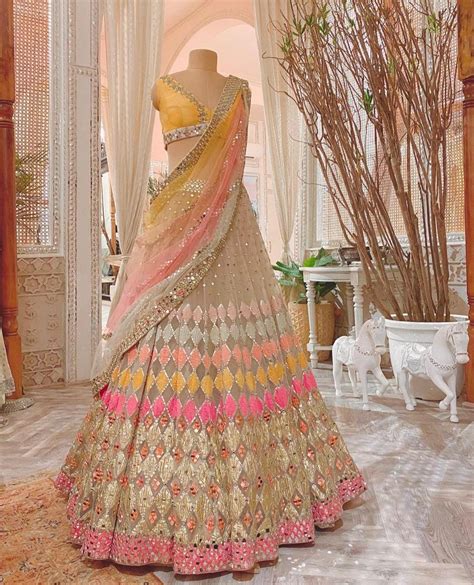 Buy Multicoloured Net Sequence Semi-stitched Lehenga Choli Online. – Odette