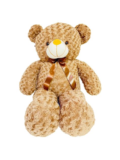 Buy TOYS24 Rose Bear 100cm, Brown Plush Teddy Bear with Brown Ribbon ...