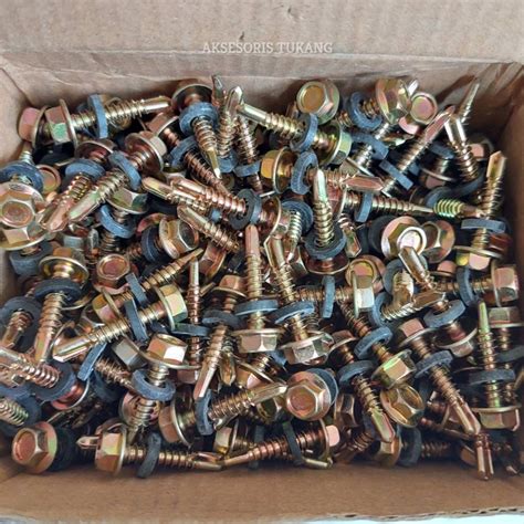 Jual Baut Rangka Baja Ringan 12x25 Per Kotak Skrup Roofing 12 x 25 mm ...