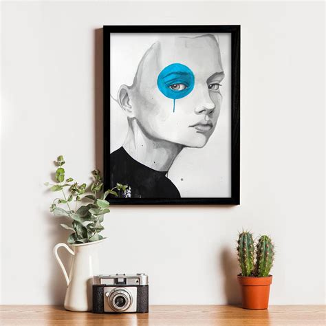 figurative Theme Framed Poster Black & White Wall Arts Black Frame Art ...