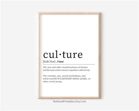 Culture Definition Printable Wall Art, Culture Dictionary Print ...