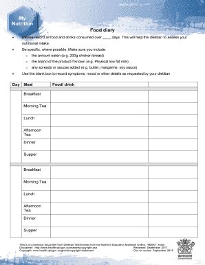 Nemo Food Diary - Fill Online, Printable, Fillable, Blank | pdfFiller