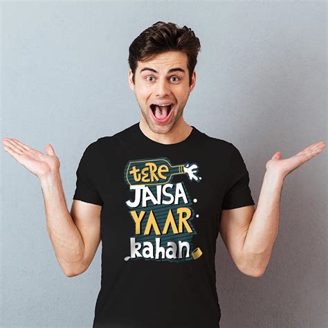 Tere Jaisa Yaar Kahan Matching Friends Black Tees