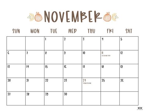 November 2022 Calendars - 50 FREE Printables | Printabulls