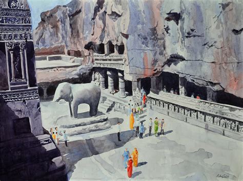 Buy Painting One Fine Day At The Ellora Caves Ii Artwork No 7140 by ...