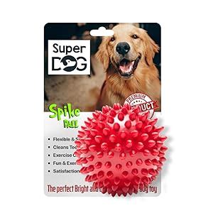 Super Dog Non-Toxic Rubber Stud Spike Hard Ball Chew Toy, Puppy/Dog ...
