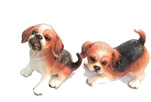 PARADIGM PICTURES Cute Beagle Set 2 Dog Statue, Miniature, Figurine for ...