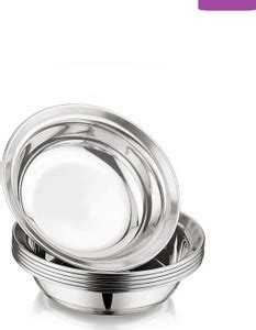 BZILO Stainless Steel Pack Of 6 Halwa Plates Quarter Plate Food-Grade ...