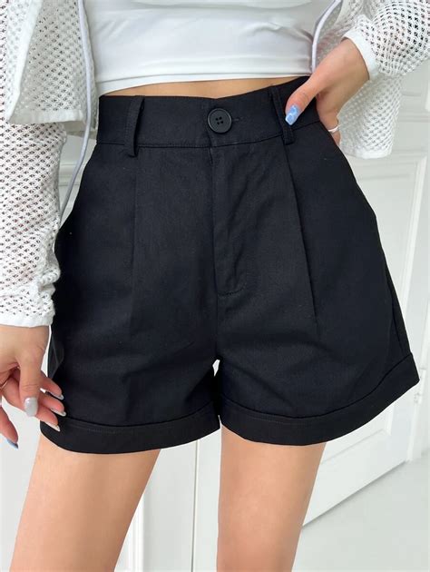 DAZY Rolled Hem Shorts Without Belt | SHEIN USA
