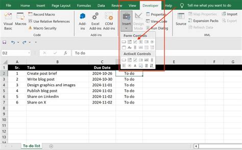 Image result for Create a Checklist in Excel