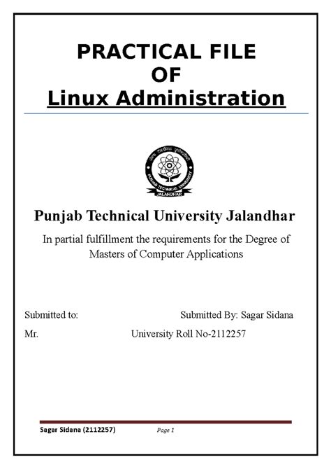 Linux Operating System - PRACTICAL FILE OF Linux Administration Punjab ...