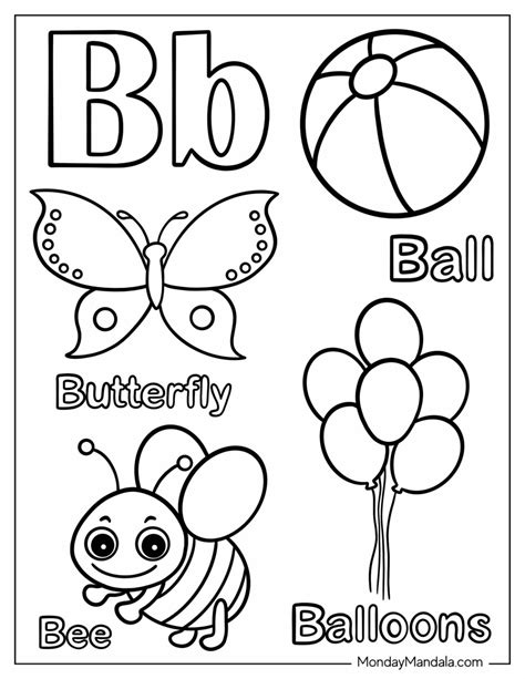 20 Letter B Coloring Pages (Free PDF Printables) | Letter b coloring pages, Alphabet coloring ...