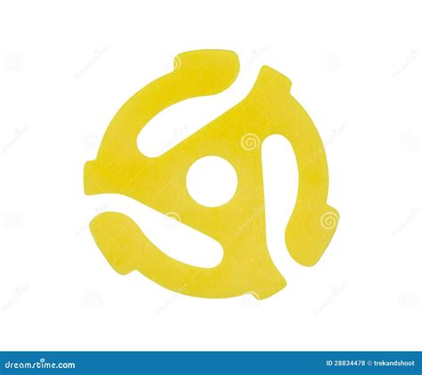 Yellow Vinyl 45 RPM Record Adapter Stock Photo - Image of audio ...