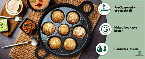 Buy The Indus Valley Pre-Seasoned Cast Iron Square Paniyaram Pan ...