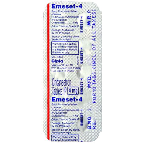 Emeset-4 Tablet 10's Price, Uses, Side Effects, Composition - Apollo ...