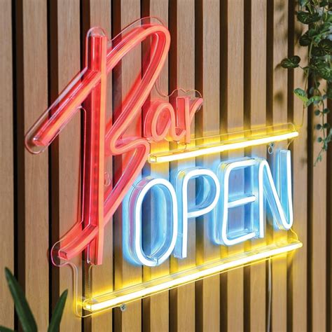 Bar Open Outdoor Neon Sign | Wilko