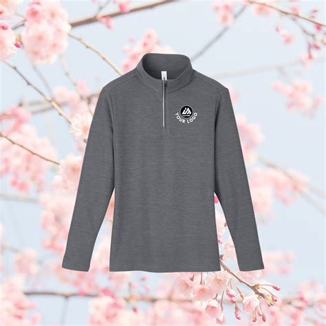 LADIES Warm Embroidered Quarter-zip Printed Full Color Custom Quarter Zip Sweatshirt, Heat Seal ...