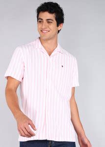 Louis Philippe Jeans Men Striped Casual Pink Shirt - Buy Louis Philippe ...