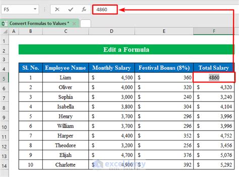 Convert Formula to Value Excel 的图像结果
