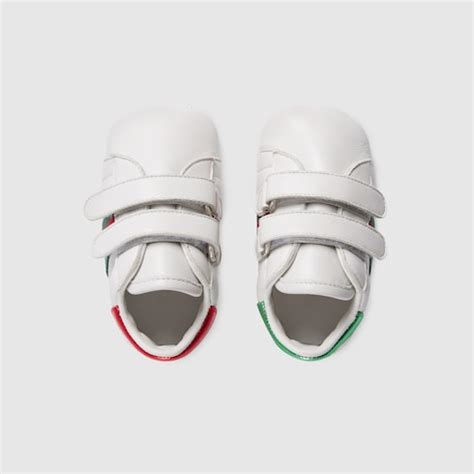 Baby Ace leather sneaker in white leather | GUCCI® US