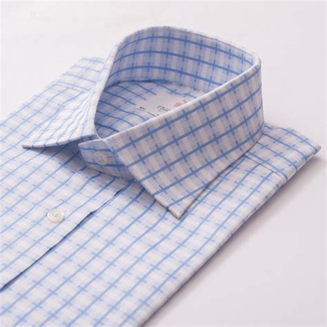 COTSWOLD CHECK SKY & WHITE SLIM SHIRT | Thin red line men's shirts ...