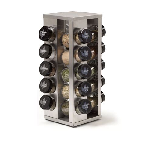 Kamenstein Heritage 20-Jar Revolving Filled Spice Rack Organizer 13 in ...