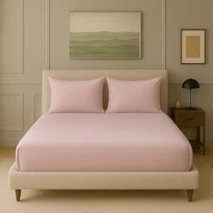 Buy Trance Home Linen 300 TC Bamboo Fitted Bedsheet | Soft, Breathable ...