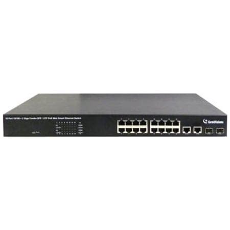 Geovision Gv-Poe1601 V2 16 Port 250W 802.3At 2-Port Gigabit Copper/Sfp ...