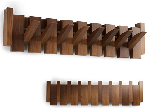 Amazon.com: Kiseely Wooden Coat Rack, Wall Mounted Handmade Natural ...